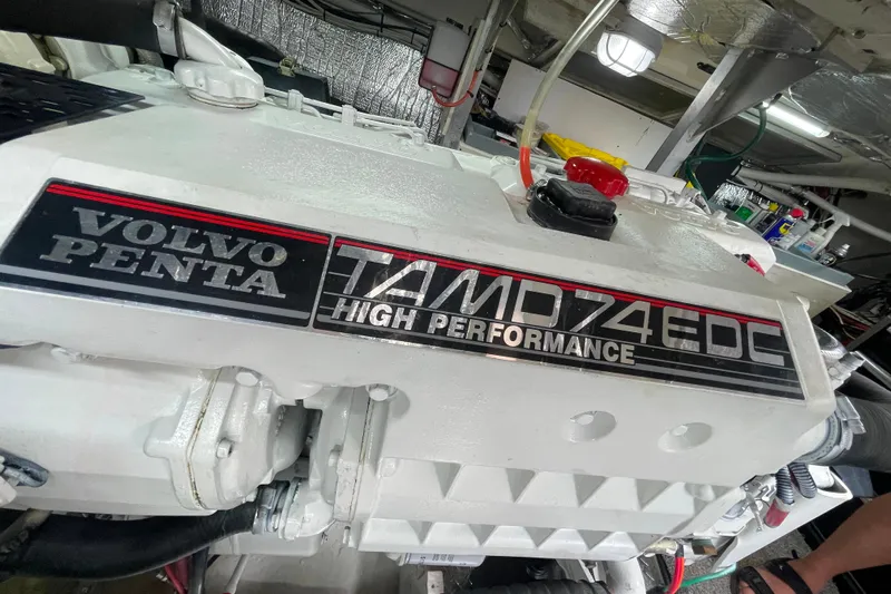  Yacht Photos Pics Volvo Penta TAMD74 EDC engine in 2001 Cruisers Yachts 5000 Pilothouse.