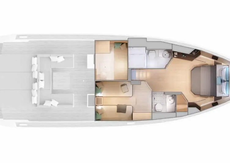  Yacht Photos Pics Floor plan of 2022 Pardo Yachts 50, featuring spacious interior layout and modern amenities.
