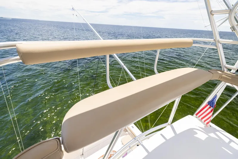 Mutiny Yacht Photos Pics 2004 Tiara Yachts 4200 Open, view of the deck and ocean.