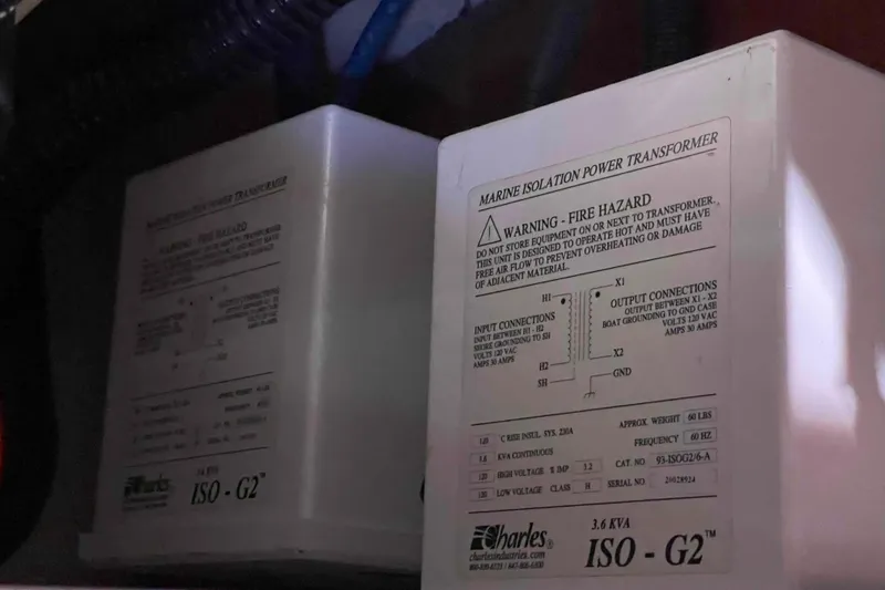 Snail'n Yacht Photos Pics Marine isolation power transformer on a 2010 Hunter 45 Center Cockpit sailboat.