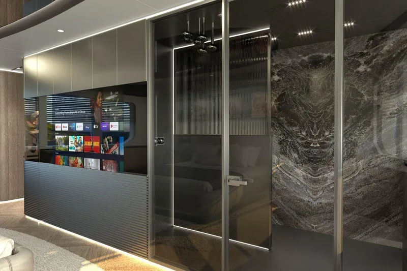  Yacht Photos Pics Luxurious interior of 2027 AvA Yachts Kando 85, featuring modern design and sleek finishes.