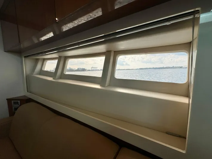  Yacht Photos Pics Interior view of 2013 Sea Ray 410 Sundancer yacht with scenic window.