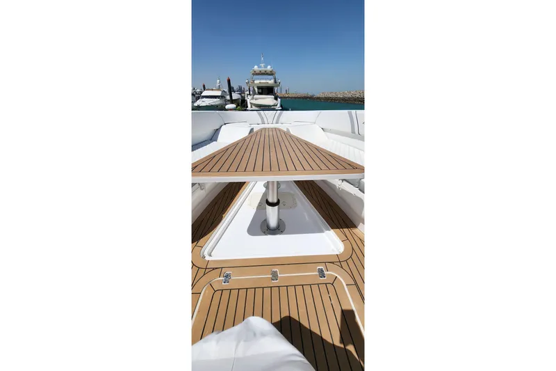  Yacht Photos Pics 2017 Midnight Express 43 Open yacht with sleek wooden deck and modern design.