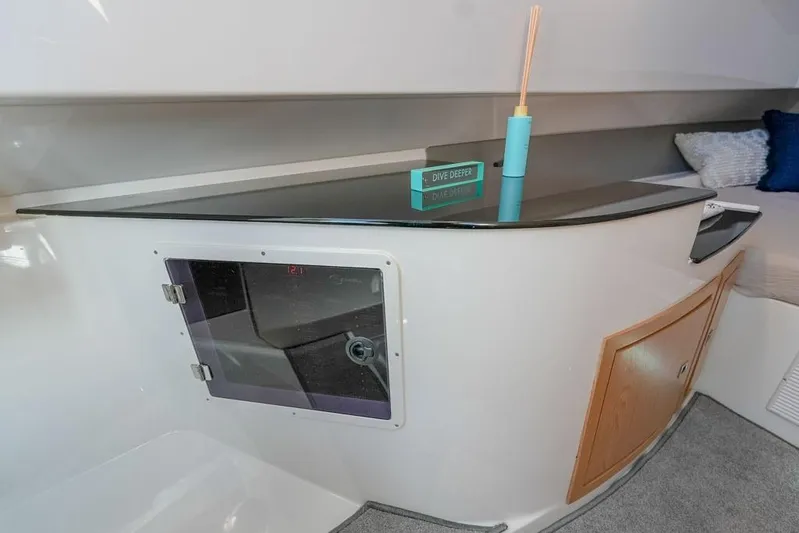  Yacht Photos Pics Interior of 2025 SeaWell 345XL yacht with modern cabinetry and sleek design.