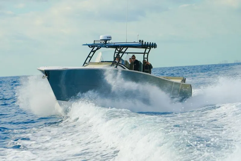  Yacht Photos Pics 2025 SeaWell 345XL boat cruising on open ocean waters.