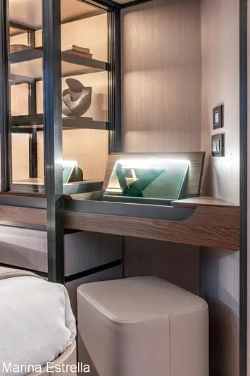  Yacht Photos Pics Luxurious interior of 2025 Azimut S7 yacht with modern design and elegant furnishings.