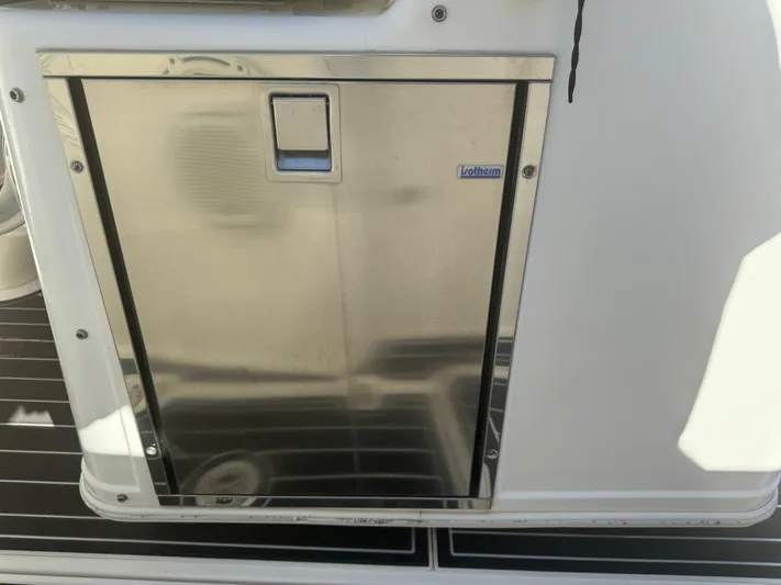  Yacht Photos Pics Stainless steel door on 2012 Boston Whaler 370 Outrage boat.