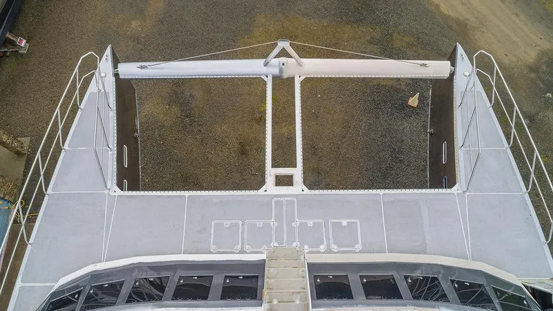 Mai Cat Yacht Photos Pics 2025 Catamaran Bloomfield 86 Motorsailor deck view, showcasing spacious design and modern features.