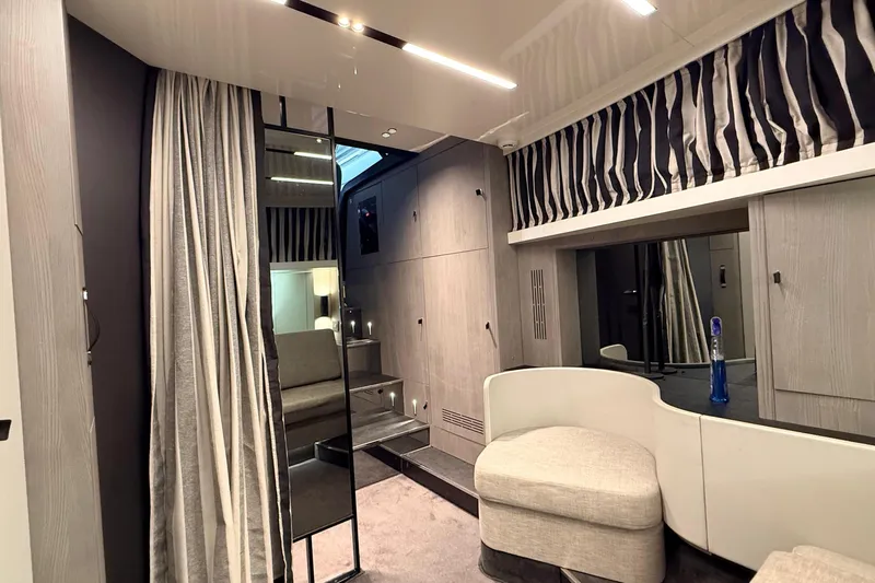  Yacht Photos Pics Luxurious interior of 2022 Cranchi A46 Luxury Tender with modern furnishings and elegant design.