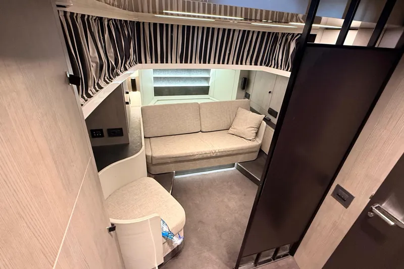  Yacht Photos Pics Interior of 2022 Cranchi A46 Luxury Tender, featuring modern seating and elegant design.
