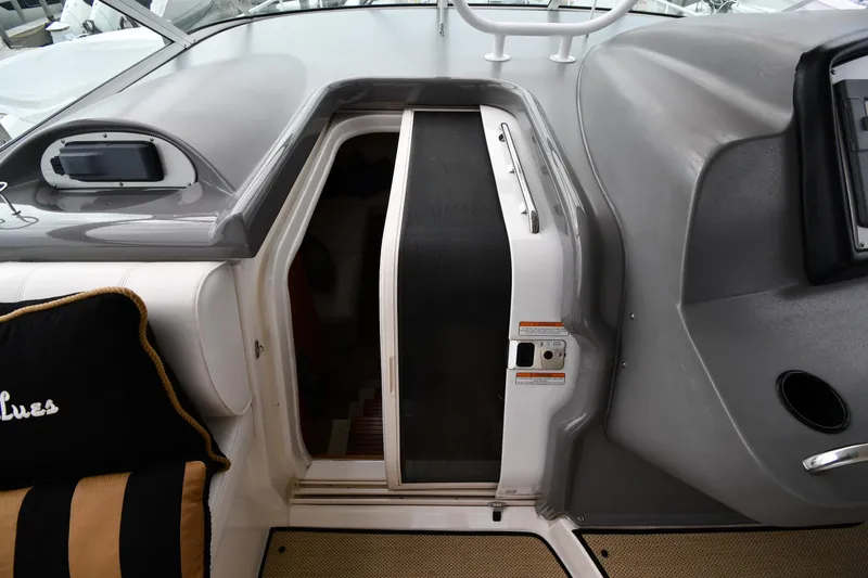 Core Values Yacht Photos Pics 2007 Cruisers Yachts 455 Express Motoryacht cabin entrance with sleek design and modern features.