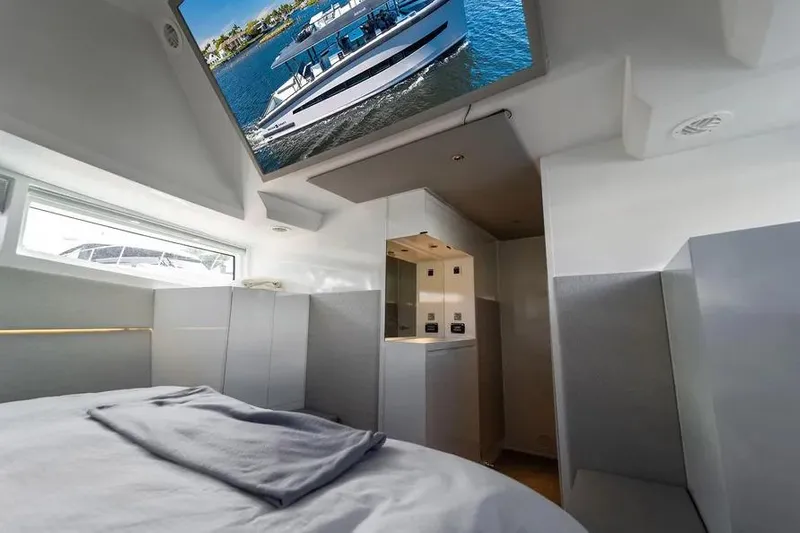  Yacht Photos Pics Luxurious interior of 2019 DutchCraft 56 Open yacht with modern design and large window.