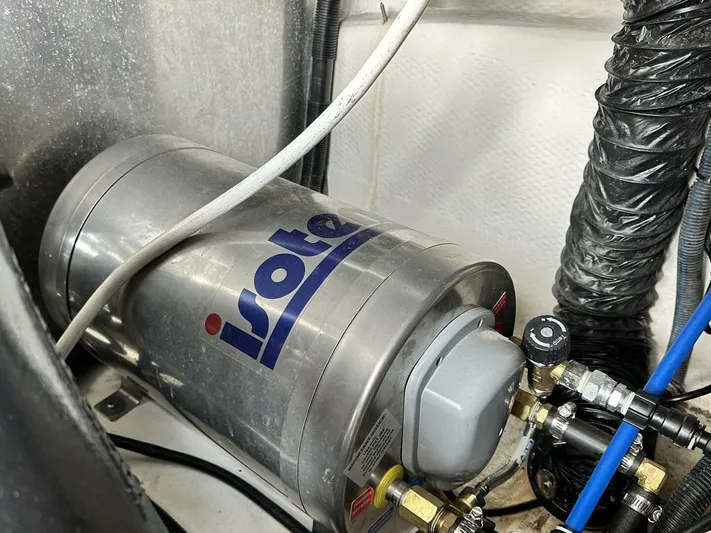  Yacht Photos Pics 2014 Regal Sport Coupe engine compartment with Isotemp water heater.