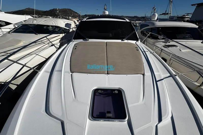  Yacht Photos Pics Azimut Atlantis 45 yacht, 2020 model, docked with scenic marina backdrop.