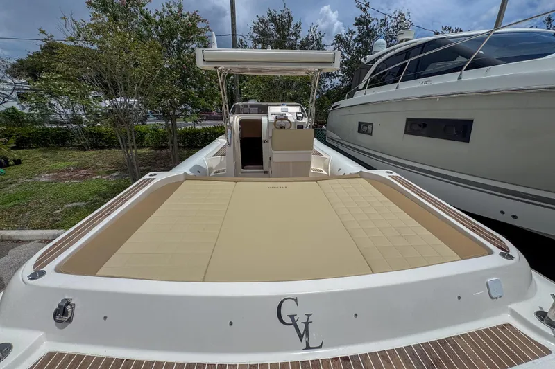  Yacht Photos Pics 2023 Tender Impertus 36 boat with spacious deck and modern design.