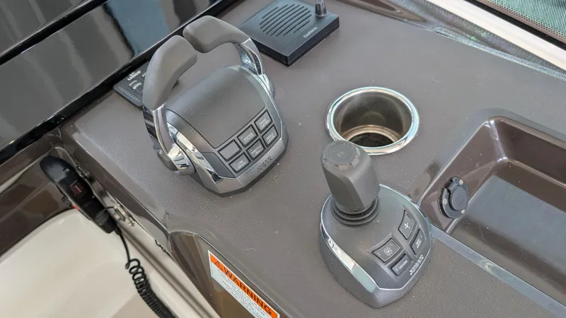 Best Life Yacht Photos Pics Beneteau GT 46 2019 helm controls with joystick and throttle.