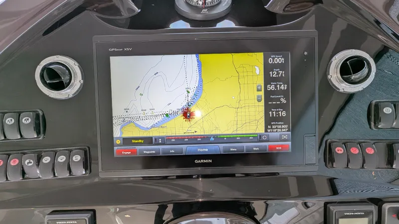 Best Life Yacht Photos Pics Dashboard of 2019 Beneteau GT 46 with Garmin navigation display.