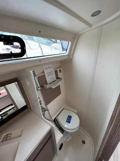 Mdr 388 #305 In Stock Yacht Photos Pics 2023 Hanse 388 yacht bathroom with modern fixtures and compact design.