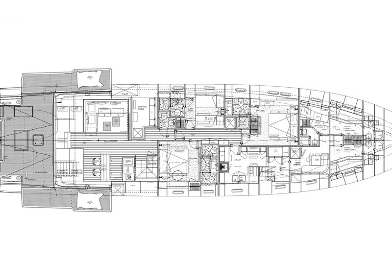  Yacht Photos Pics Floor plan of 2026 Sanlorenzo SX100 yacht, showcasing detailed interior layout and design.