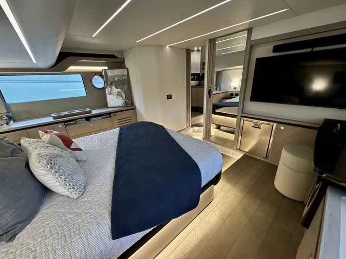 Just You Yacht Photos Pics Luxurious interior of 2023 Absolute 52 Navetta yacht with modern design and elegant furnishings.