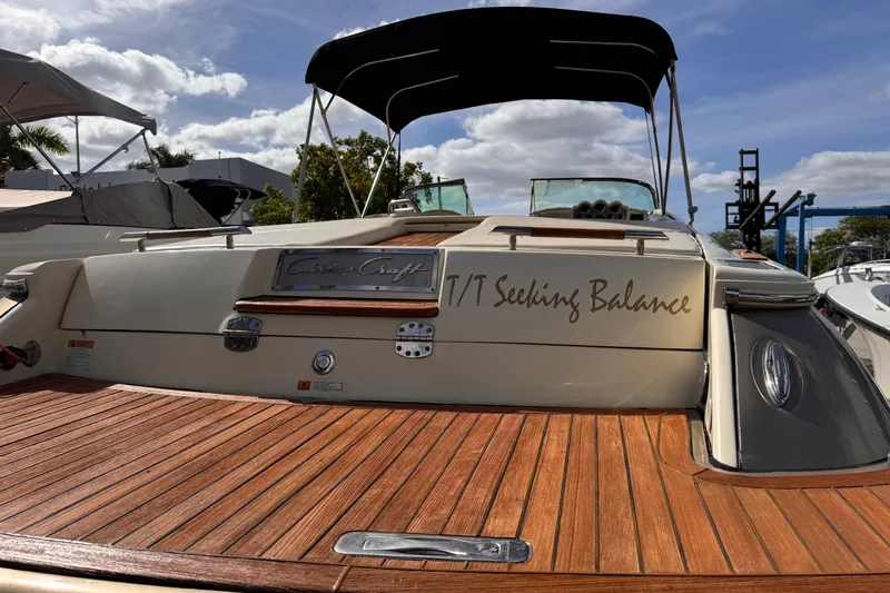  Yacht Photos Pics 2014 Chris-Craft Launch 28 boat with teak deck and custom name "Seeking Balance."