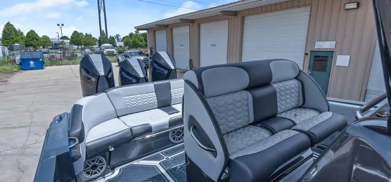  Yacht Photos Pics 2023 Nor-Tech 390 Sport Center Console boat with luxurious seating and powerful engines.