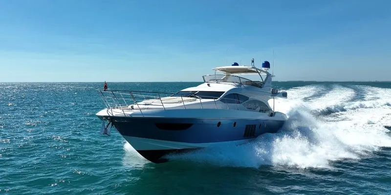 Emma Yacht Photos Pics Luxury Azimut 70 yacht cruising on open sea, 2014 model.