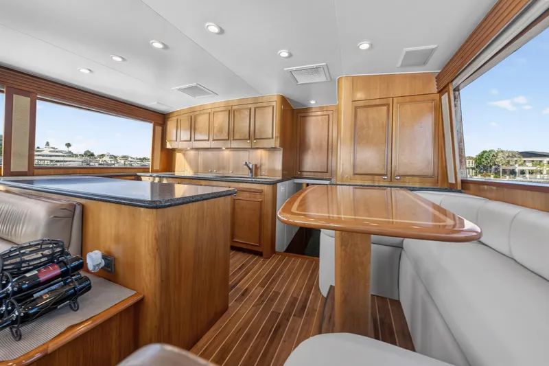 Cherin III Yacht Photos Pics Galley Settee facing forward