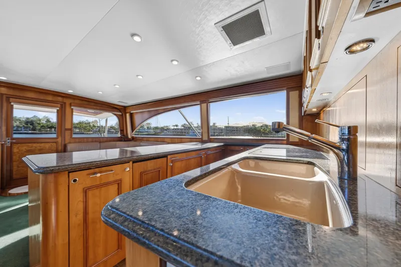 Cherin III Yacht Photos Pics Galley with 2x Subzero Fridge freezer drawers