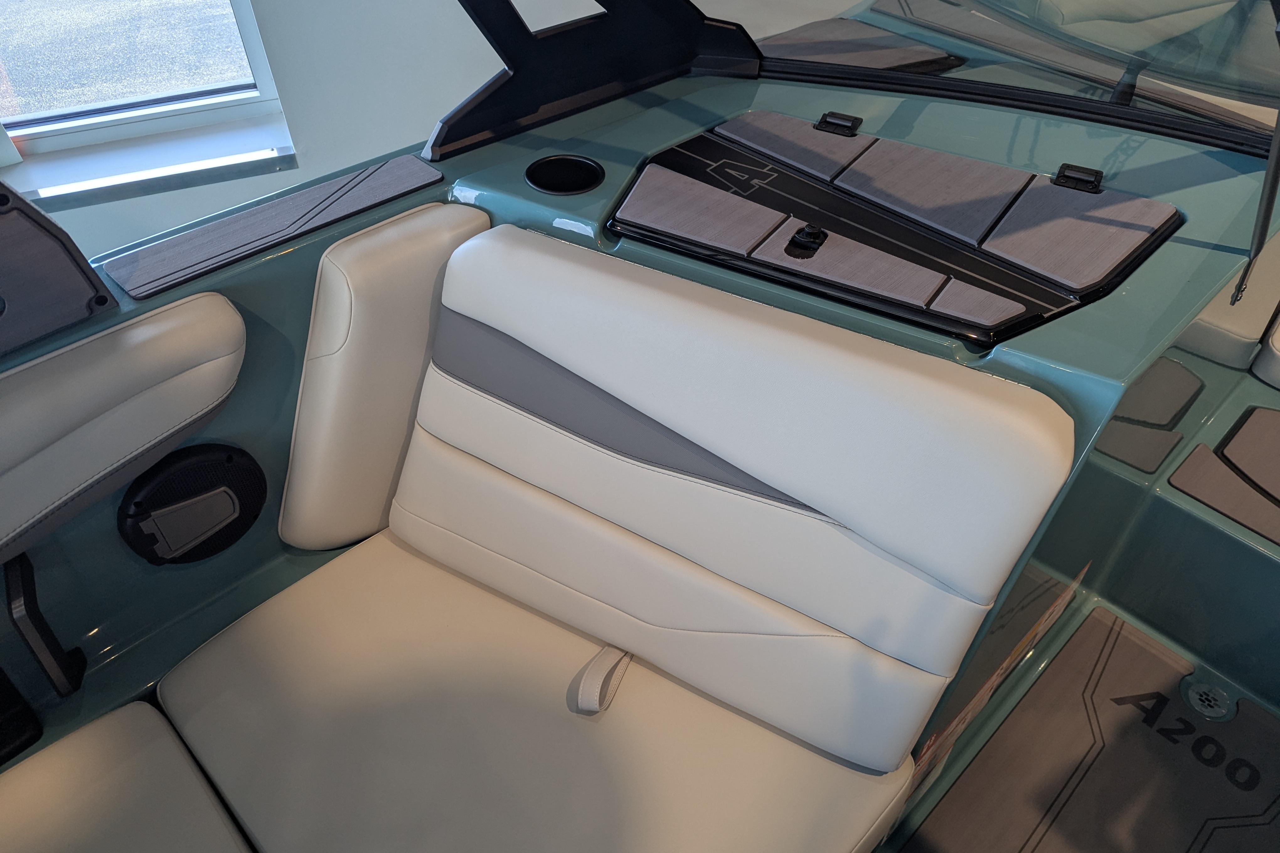 2026 Axis A200 boat interior with sleek seating and modern design.
