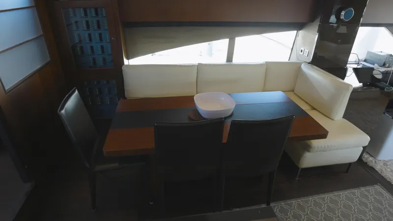  Yacht Photos Pics Interior dining area of 2014 Fairline Squadron 78 Custom yacht.