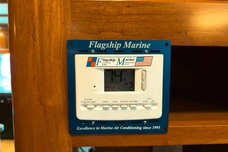 North Yacht Photos Pics Thermostat on Darling Yachts 2002 Custom Aluminum, featuring Flagship Marine air conditioning.