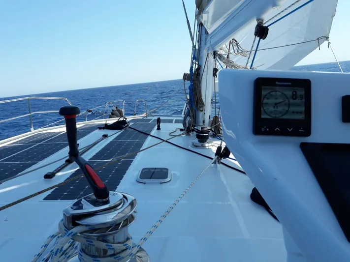 Adventure Yacht Photos Pics Sailing yacht Squalt Marine CK 64, 2019 model, with solar panels and navigation equipment on deck.