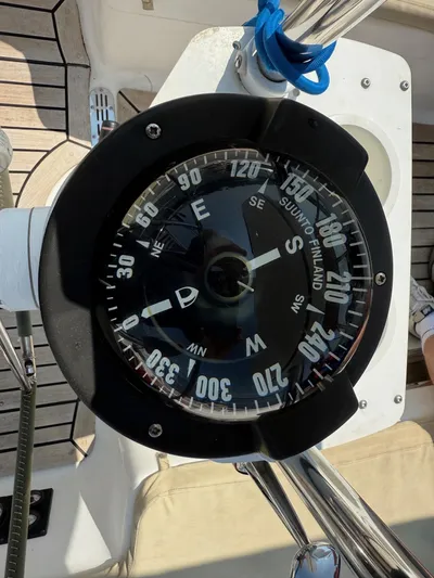 Dawn Treader Yacht Photos Pics Compass on Tartan 3700 Keel/Centerboard sailboat, 2005 model, showing cardinal directions.