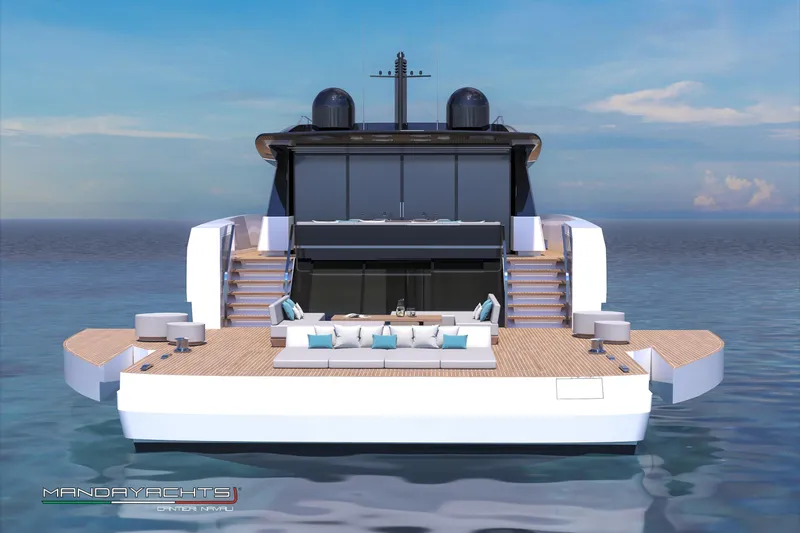  Yacht Photos Pics Luxury MandaYachts S09 2025 model with spacious deck and modern design.