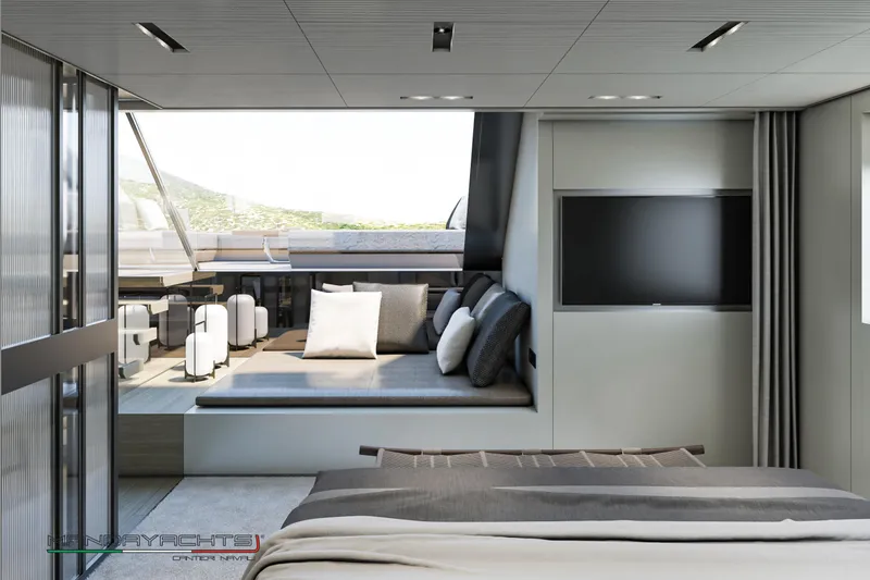  Yacht Photos Pics Luxurious interior of 2025 MandaYachts S09, featuring modern design and comfortable seating.