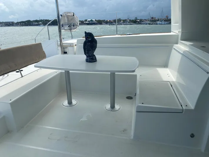 Second Star Yacht Photos Pics Table in aft cockpit