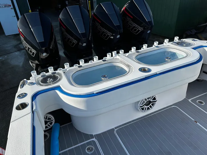  Yacht Photos Pics 2022 Nor-Tech 392 Superfish boat with four powerful outboard engines.