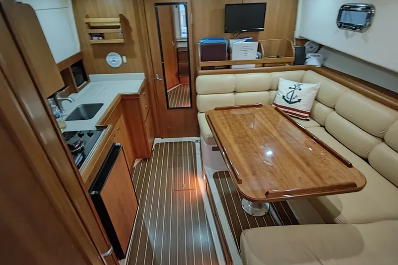 Deja Vu Yacht Photos Pics Main Salon frm companionway