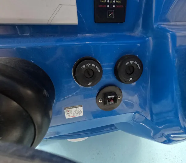 Cool Change Yacht Photos Pics Control panel of 2022 Eastward 30 with switches and warning labels.