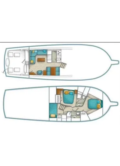  Yacht Photos Pics Floor plan of 2005 Ocean Yachts 46 Super Sport, showing interior layout and design.