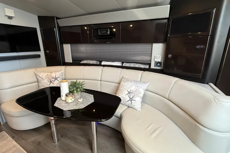  Yacht Photos Pics Luxurious interior of 2022 Formula 40 Performance Cruiser with elegant seating and modern decor.