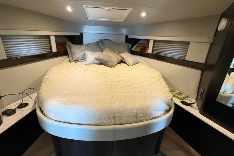 Yacht Photos Pics Luxurious cabin interior of 2022 Formula 40 Performance Cruiser with cozy bed and modern design.