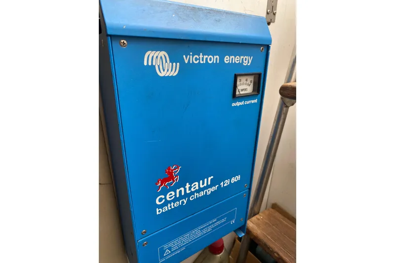  Yacht Photos Pics Blue Victron Energy Centaur battery charger on 1995 Hatteras 50 Convertible Sportfish.