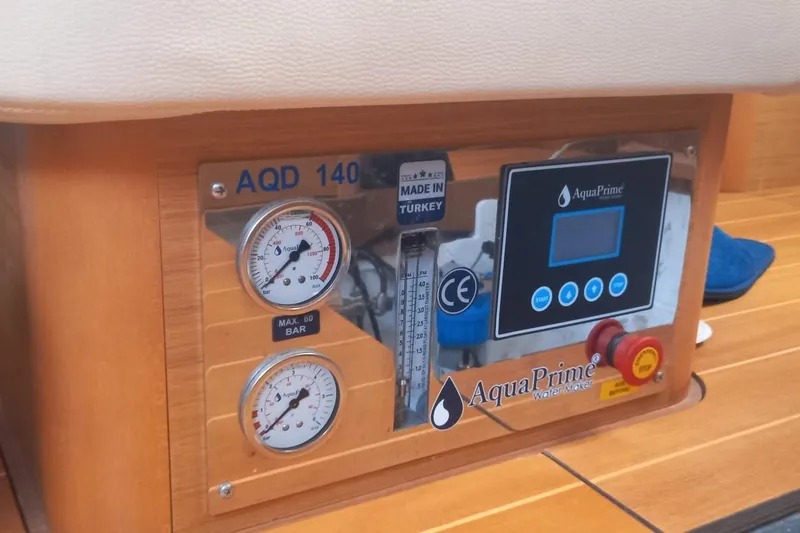  Yacht Photos Pics AquaPrime water maker control panel on Jeanneau 53 yacht, 2010 model.