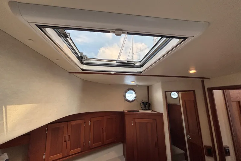 Egret Yacht Photos Pics Oceanair style hatch cover with screen and blackout shade