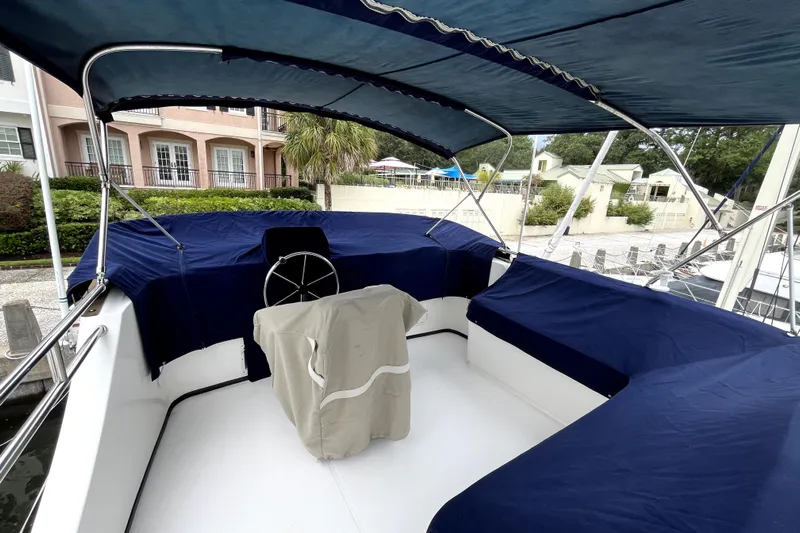 Egret Yacht Photos Pics 2005 Nordic Tug 37 Flybridge Custom Sunbrella Covers