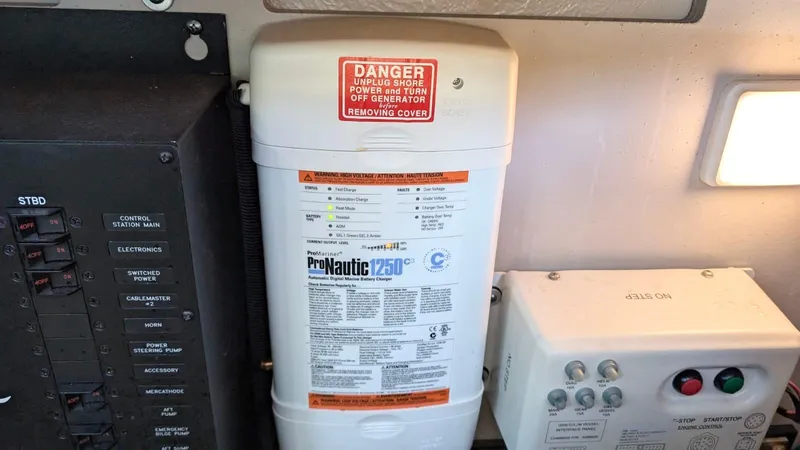  Yacht Photos Pics ProNautic 1250C marine battery charger in 2012 Sea Ray 450 Sundancer yacht.