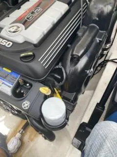  Yacht Photos Pics Engine of a 2019 Monterey 295 Sport Yacht, showcasing detailed components and design.