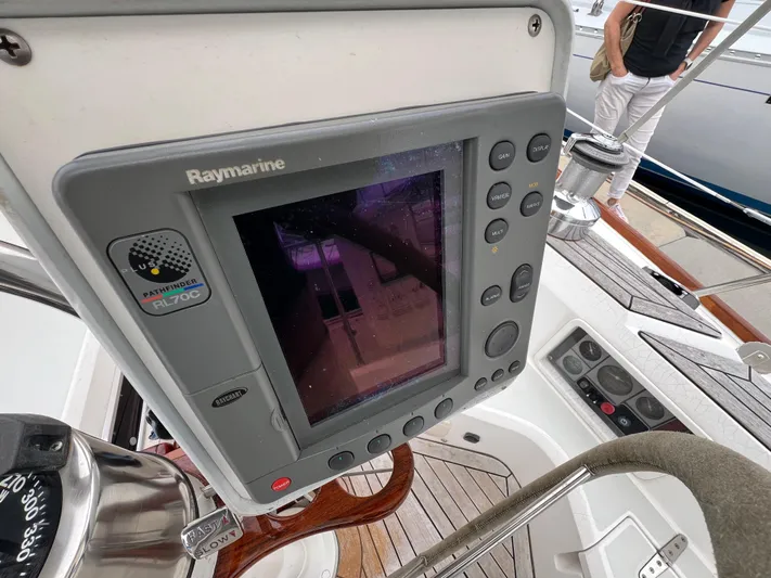 Vela Dare II Yacht Photos Pics Raymarine navigation system on a 1999 Sabre 402 sailboat.